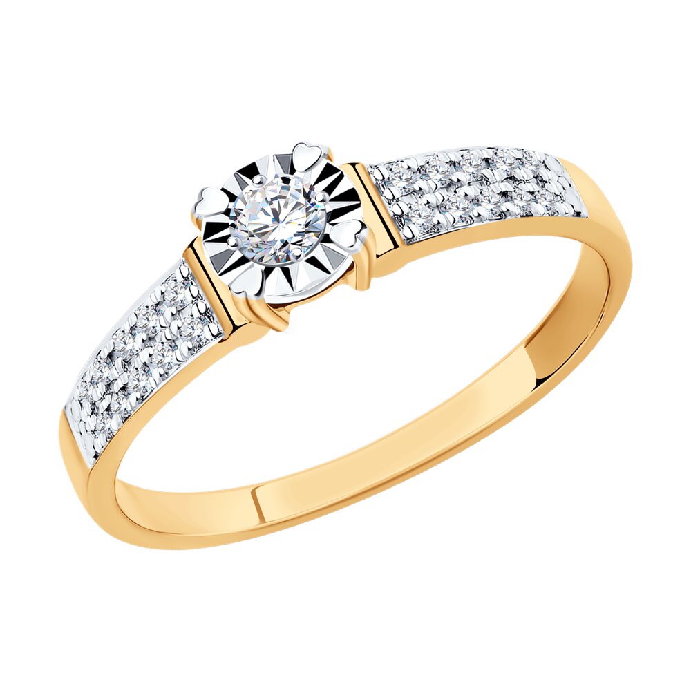 Кольцо из комбинированного золота с бриллиантом р. 16,5 SOKOLOV Diamonds 1011802
