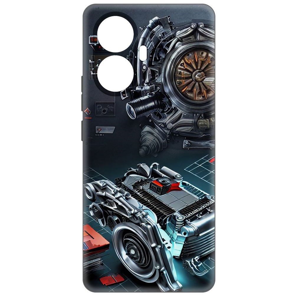 

Чехол-накладка Софт Моторы для Realme 10 Pro+, Черный