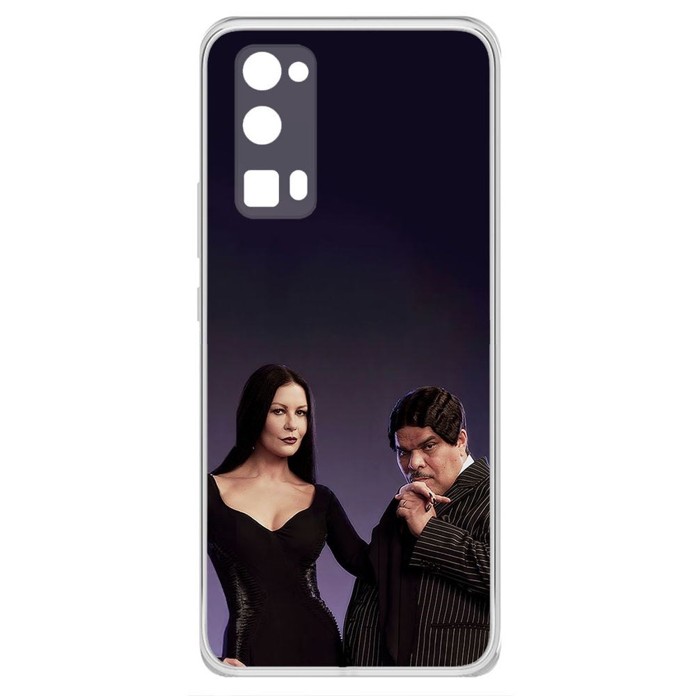 

Чехол-накладка Krutoff Clear Case Уэнсдей Аддамс - Мортиша и Гомес для Honor 30 Pro +