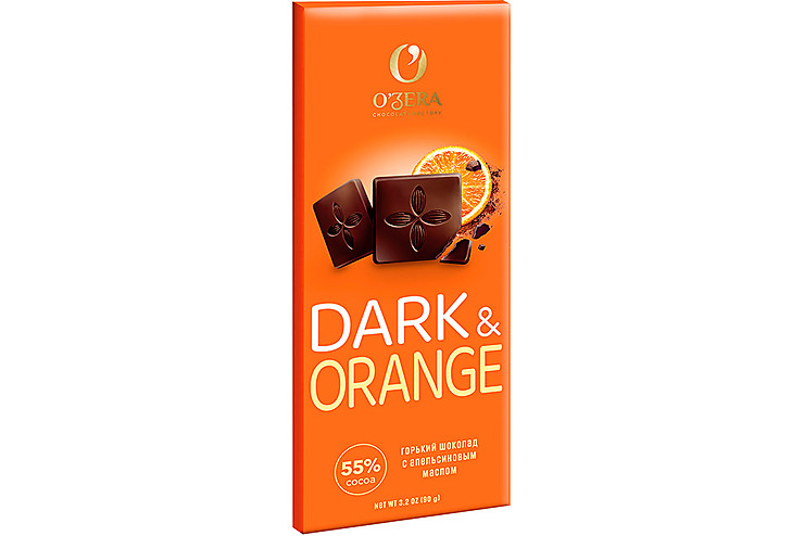 «O'Zera», шоколад горький с апельсиновым маслом Dark&Orange, 90 г