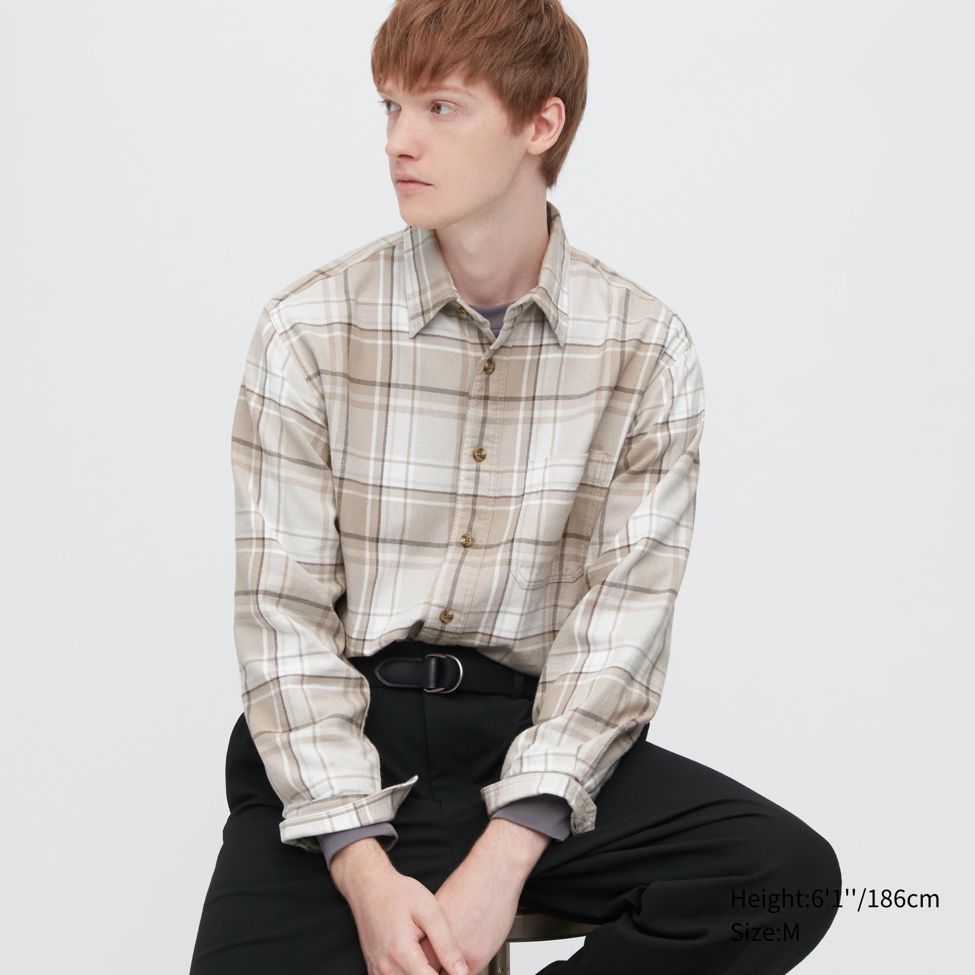 

Рубашка мужская UNIQLO 453173COL30 бежевая M (доставка из-за рубежа), 453173COL30