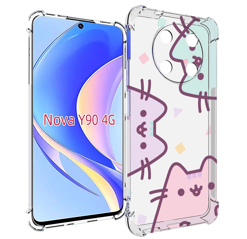 

Чехол MyPads котики зеленый фиолетовый розовый женский для Huawei Nova Y90 (CTR-LX1), Tocco