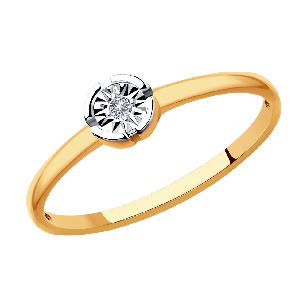

Кольцо из комбинированного золота р. 16 SOKOLOV Diamonds 1011857, бриллиант, 1011857