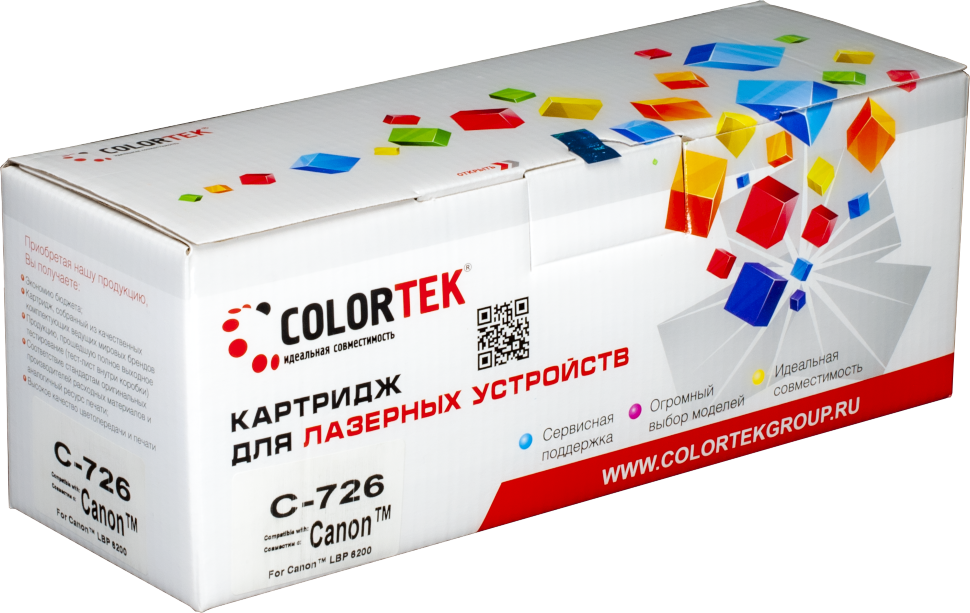 фото Картридж для лазерного принтера colortek (ct-726) черный, совместимый