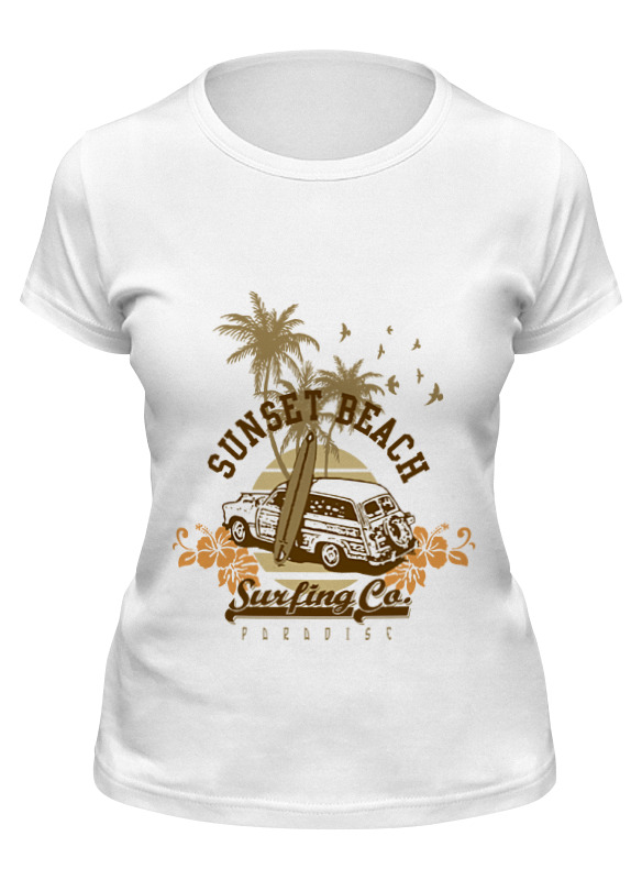 

Футболка женская Printio ....sunset beach....пляж белая 2XL, Белый, ....sunset beach....пляж