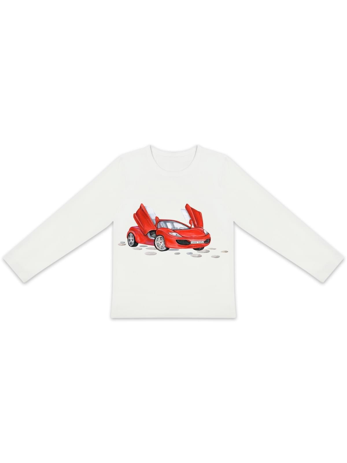 фото Лонгслив детский luxury baby sport car цв. белый; красный р. 98