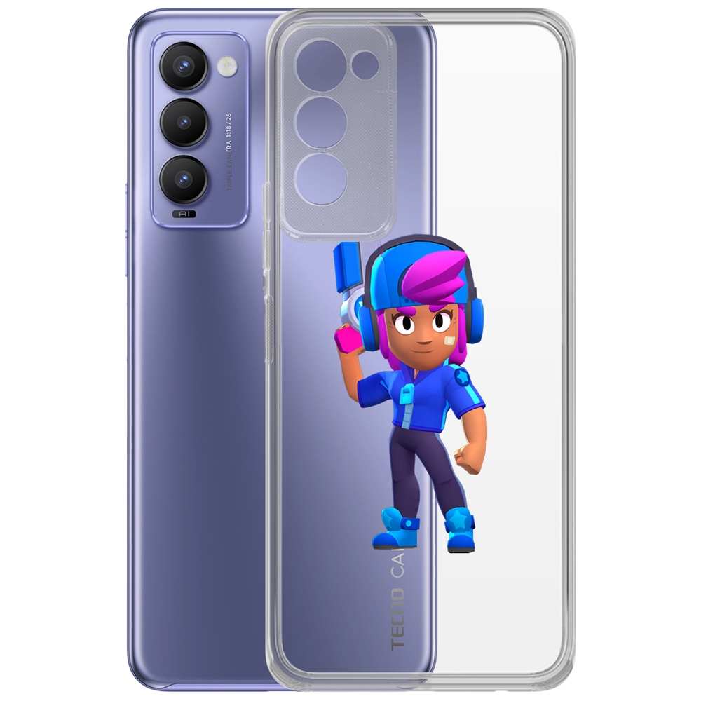 

Чехол-накладка Brawl Stars-Звёздная Шелли для Tecno Camon 18/18P
