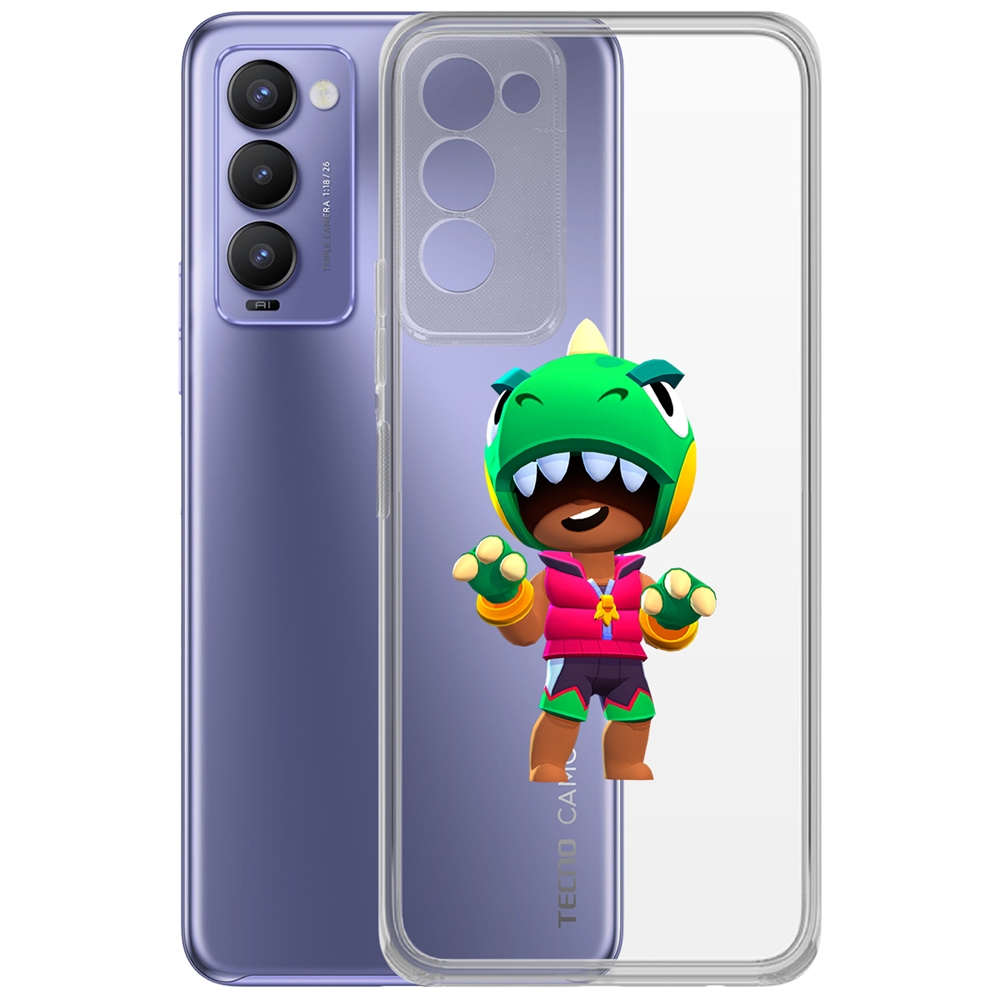 

Чехол-накладка Brawl Stars-Дино Леон для Tecno Camon 18/18P, Прозрачный