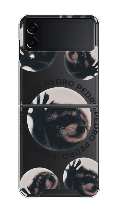 

Чехол на Samsung Galaxy Z Flip 3 "Pedro енот", Черный;бежевый;прозрачный, 2103750-1