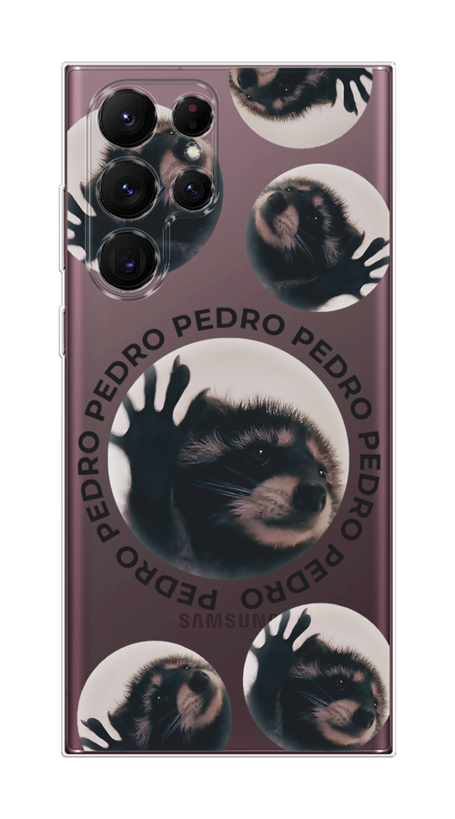 

Чехол на Samsung Galaxy S22 Ultra "Pedro енот", Черный;бежевый;прозрачный, 2104050-1