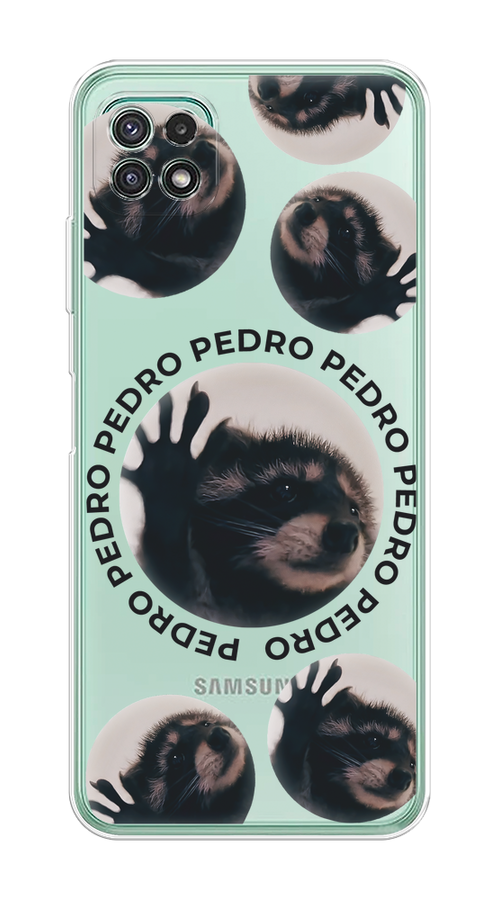 

Чехол на Samsung Galaxy A22s 5G "Pedro енот", Черный;бежевый;прозрачный, 2104250-1