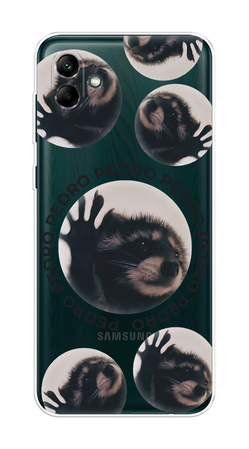 

Чехол на Samsung Galaxy A04 "Pedro енот", Черный;бежевый;прозрачный, 2107050-1