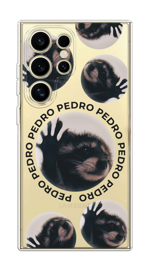 

Чехол на Samsung Galaxy S24 Ultra "Pedro енот", Черный;бежевый;прозрачный, 2109250-1