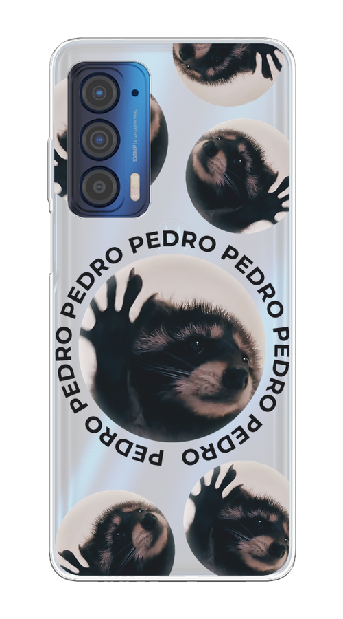 

Чехол на Motorola Edge (2021) "Pedro енот", Черный;бежевый;прозрачный, 242950-1
