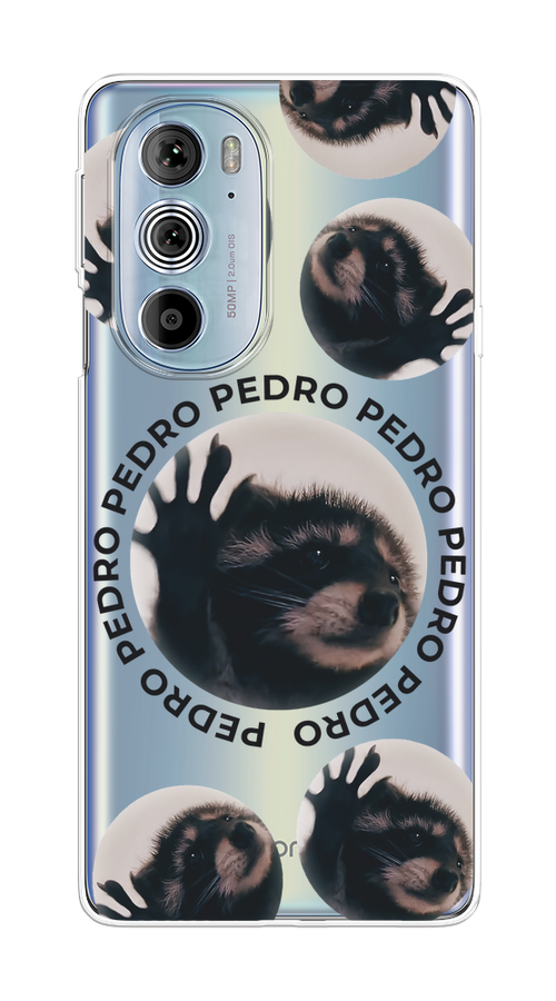 

Чехол на Motorola Edge 30 Pro "Pedro енот", Черный;бежевый;прозрачный, 243350-1