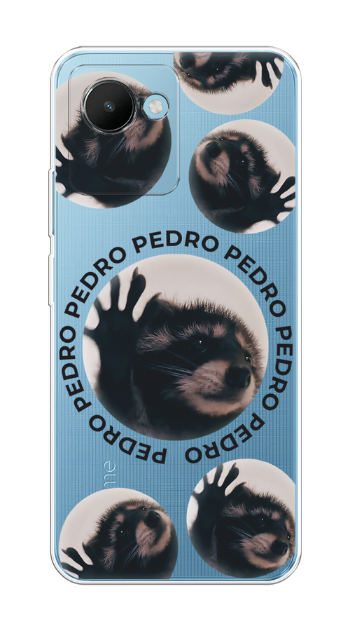 

Чехол на Realme C30S 4G "Pedro енот", Черный;бежевый;прозрачный, 2511650-1