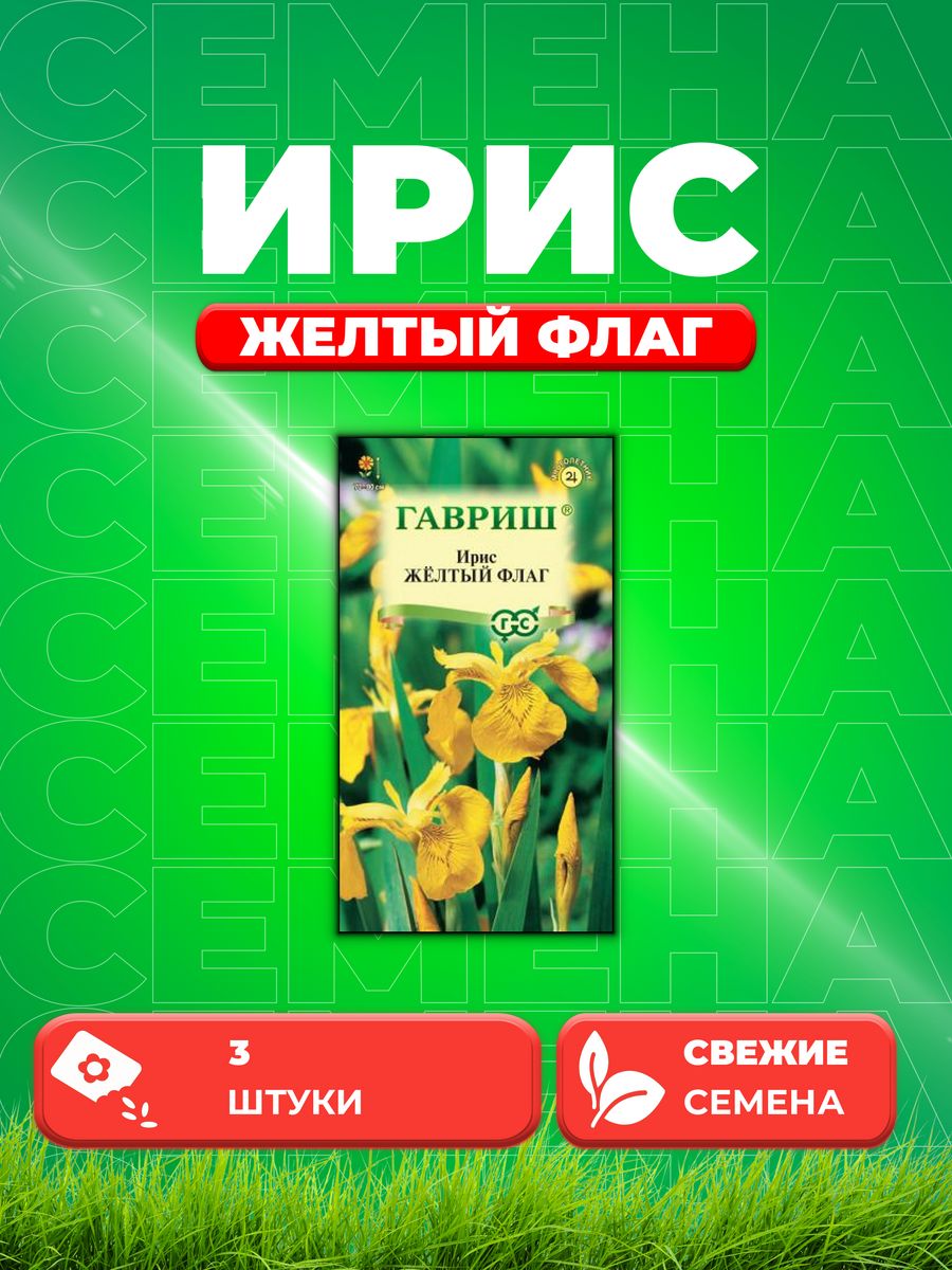

Семена Ирис Желтый флаг болотный 3 шт.