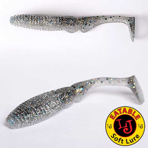 

Виброхвосты съедобные LJ Pro Series MISTER GREEDY 3.0in (07.60)/T09 7шт., Серебристый;черный, Mister Greedy