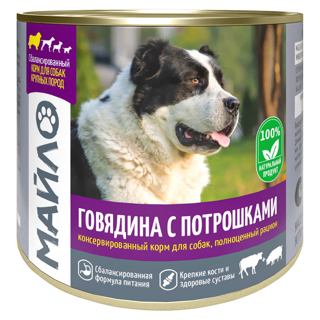 

Консервы для собак Майло, говядина с потрошками, 525 г, 1 шт
