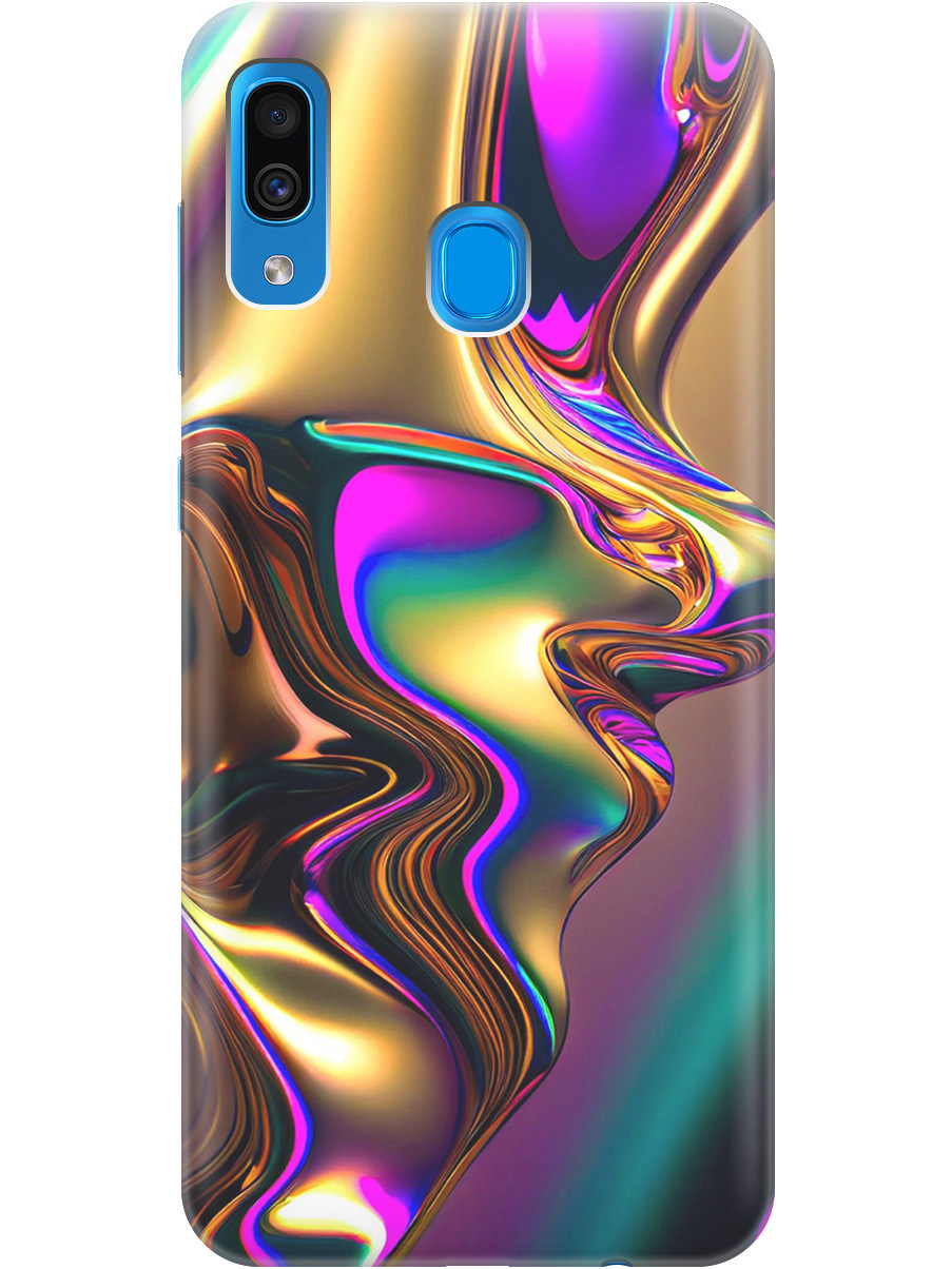

Силиконовый чехол на Samsung Galaxy A20 / A30 с принтом "Золотистая абстракция", Прозрачный;золотистый;фиолетовый, 720772131