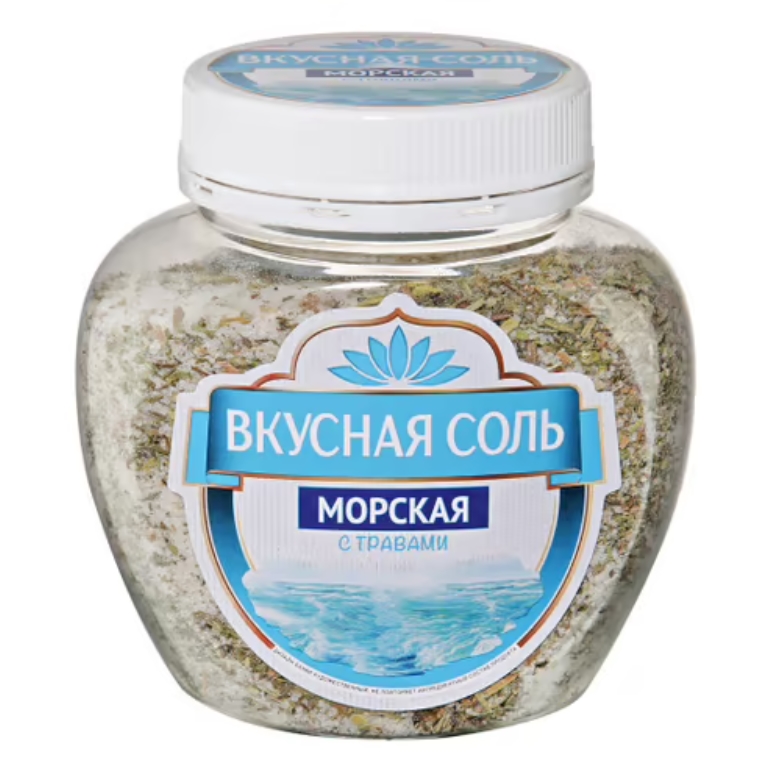 

Соль морская Вкусная соль с травами мелкая 350 г