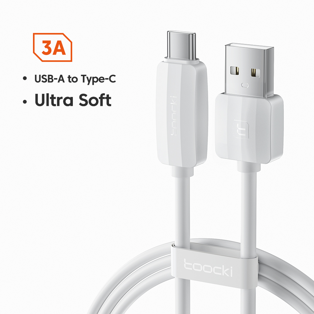 USB-Type-C Toocki 3A силиконовый кабель Ultra Soft для передачи данных, быстрая зарядка