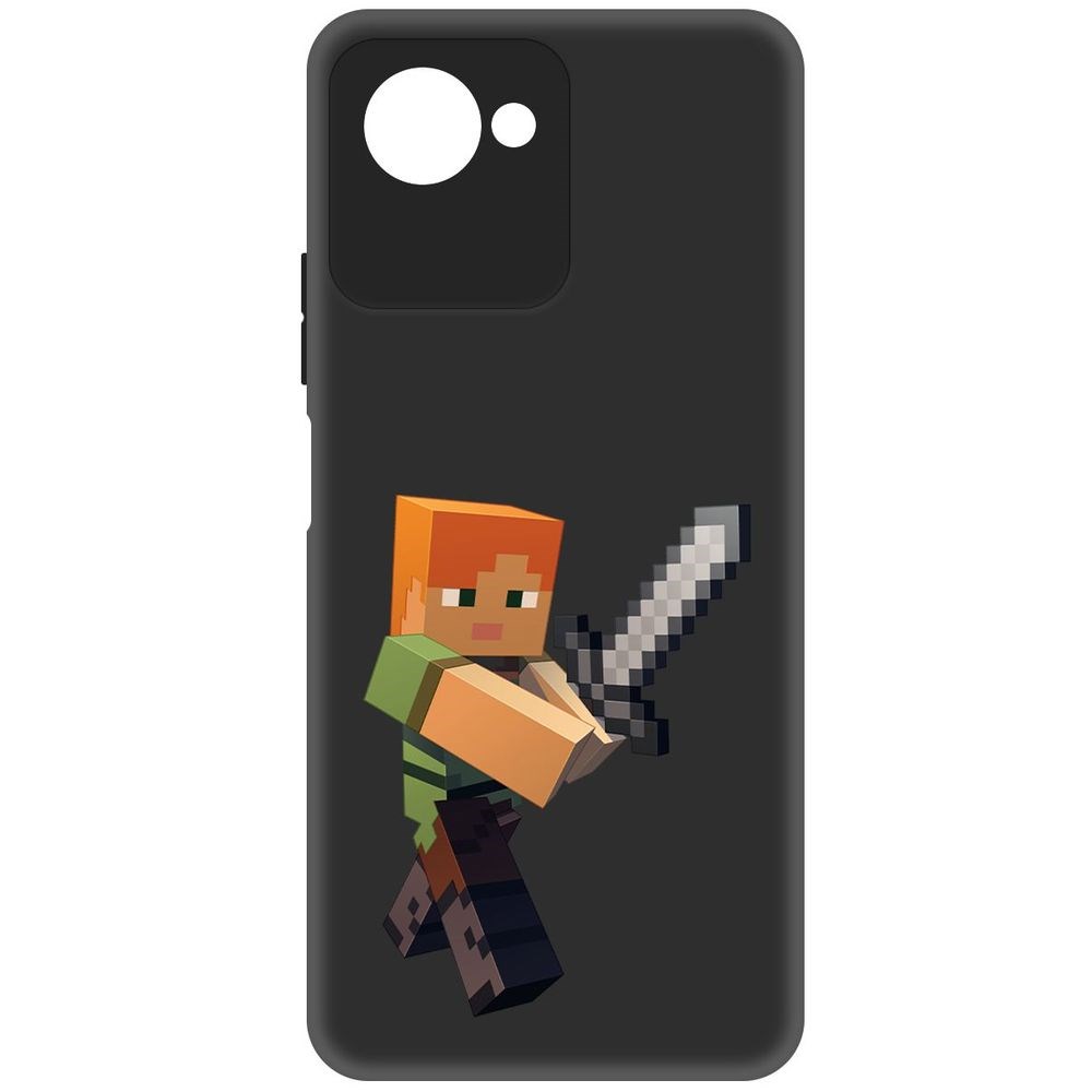 

Чехол-накладка Софт Minecraft-Алекс для Realme C30s, Черный
