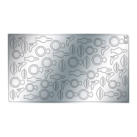 

Набор, Freedecor, Металлизированные наклейки №203, серебро, 3 шт.