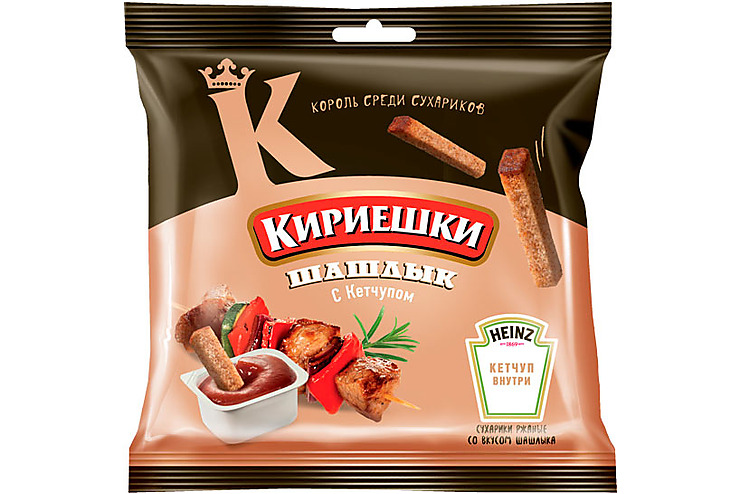 

«Кириешки», сухарики со вкусом шашлыка и кетчупом «Heinz», 85 г