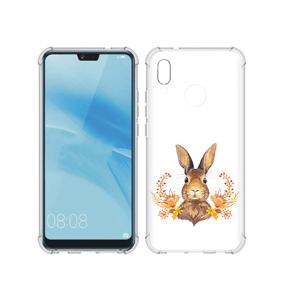 

Чехол MyPads Tocco для Huawei P20 Lite зайка в цветах (PT130405.51.349), Прозрачный, Tocco