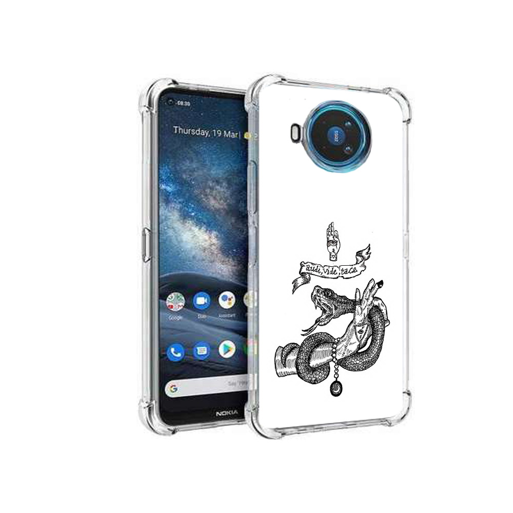 

Чехол MyPads Tocco для Nokia X100 змея на руке рисунок (PT227057.109.366), Прозрачный, Tocco