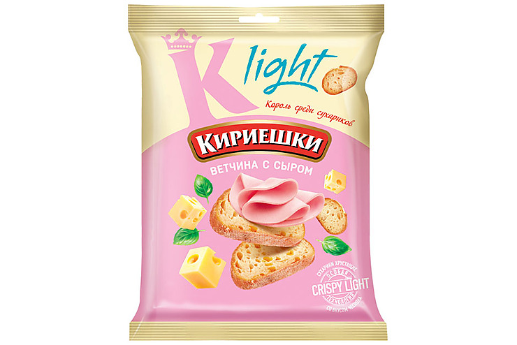 «Кириешки Light», сухарики со вкусом ветчины с сыром, 33 г