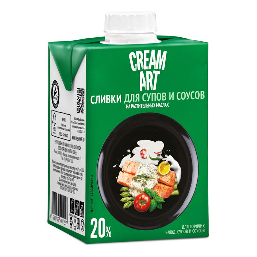 

Растительный аналог сливок для соуса Creamart ультрапастеризованные 20% 500 мл