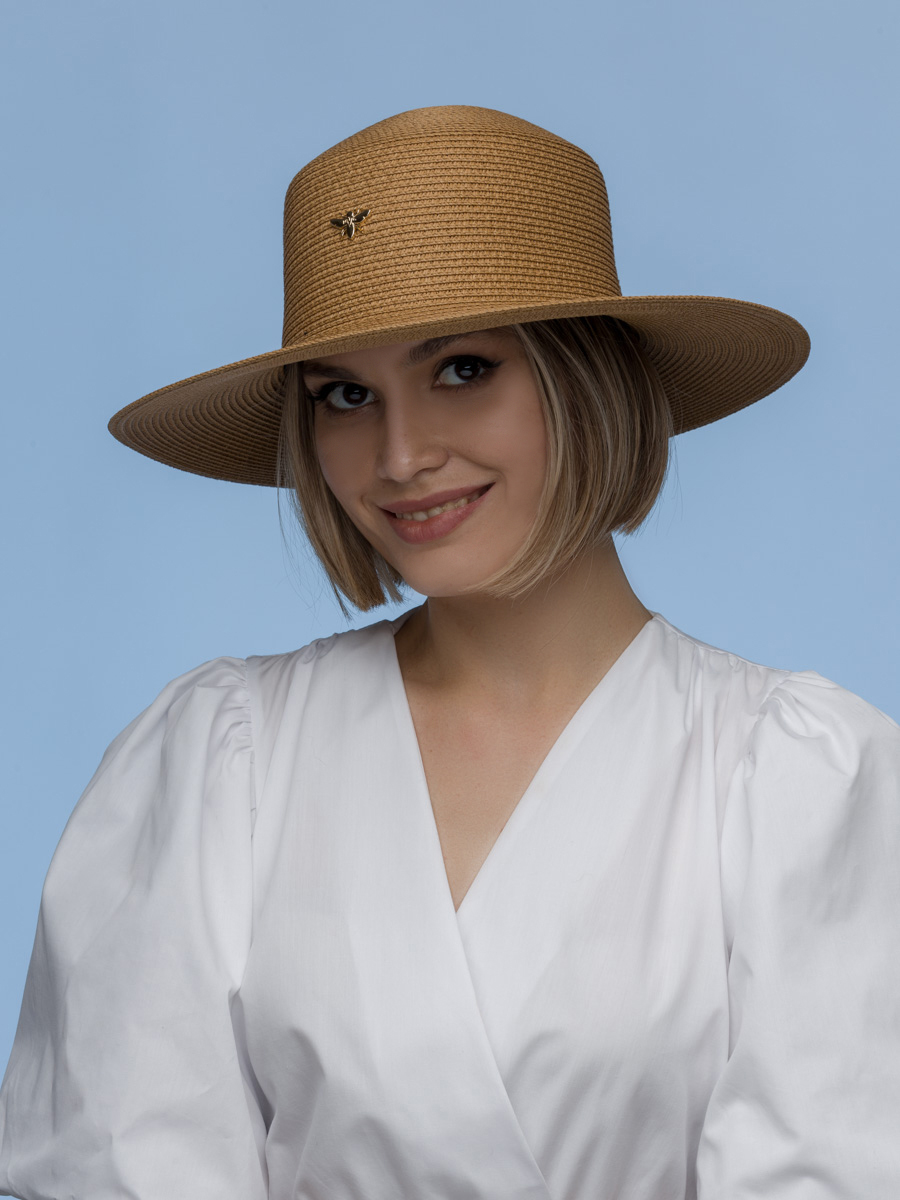 Шляпа женская vintage+ 620LВБ коричневая, р.55-59