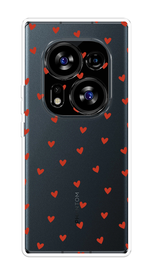 

Чехол на Tecno Phantom X2/X2 Pro "Red hearts", Красный;прозрачный, 303250-1