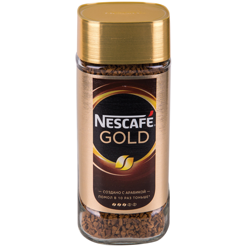 

Кофе растворимый Nescafe Gold, сублимированный, с молотым, тонкий помол, 95г