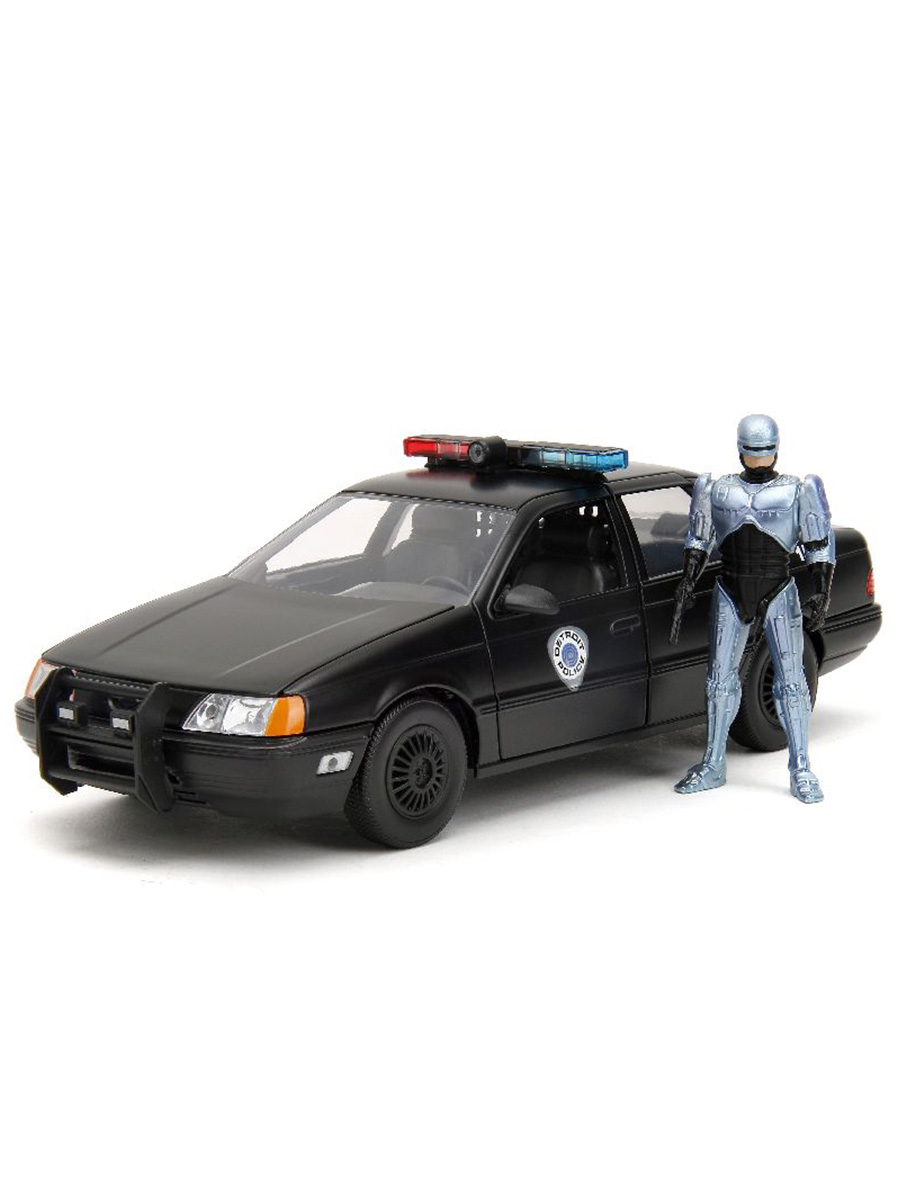 

Машина автомобиль Форд Таурус с фигуркой Робокопа Robocop 1 к 24 20,5 см, Черный, Robocop