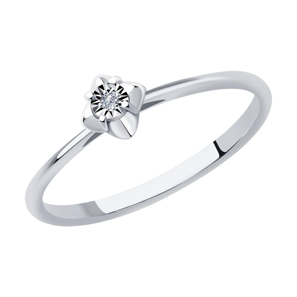 Бриллиантовое кольцо из белого золота от SOKOLOV Diamonds, артикул 1011948.