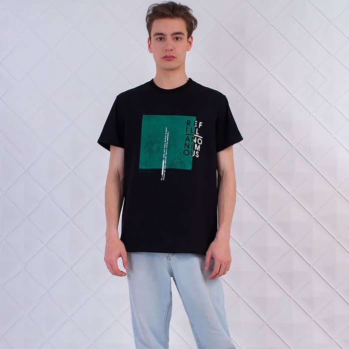 Футболка мужская ТМ Kalinka 10228084 черная 52 RU