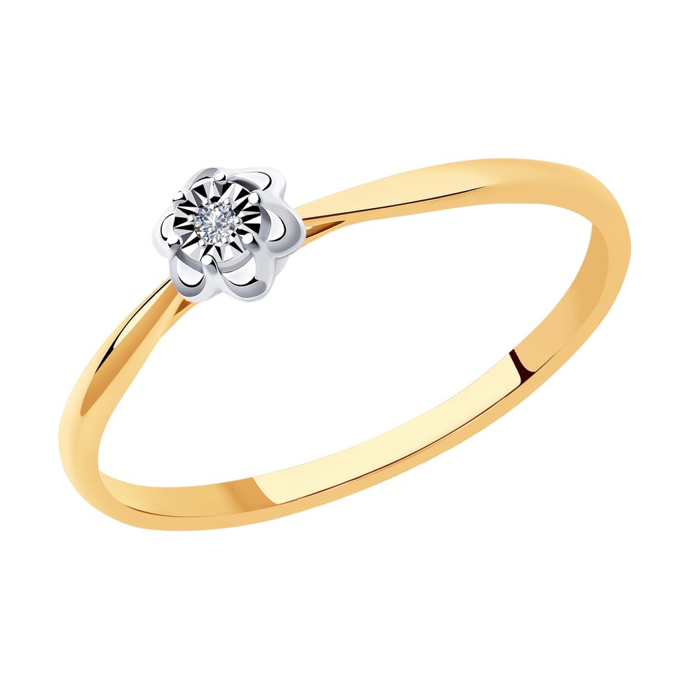 

Кольцо из комбинированного золота с бриллиантом р. 17,5 SOKOLOV Diamonds 1011965, 1011965
