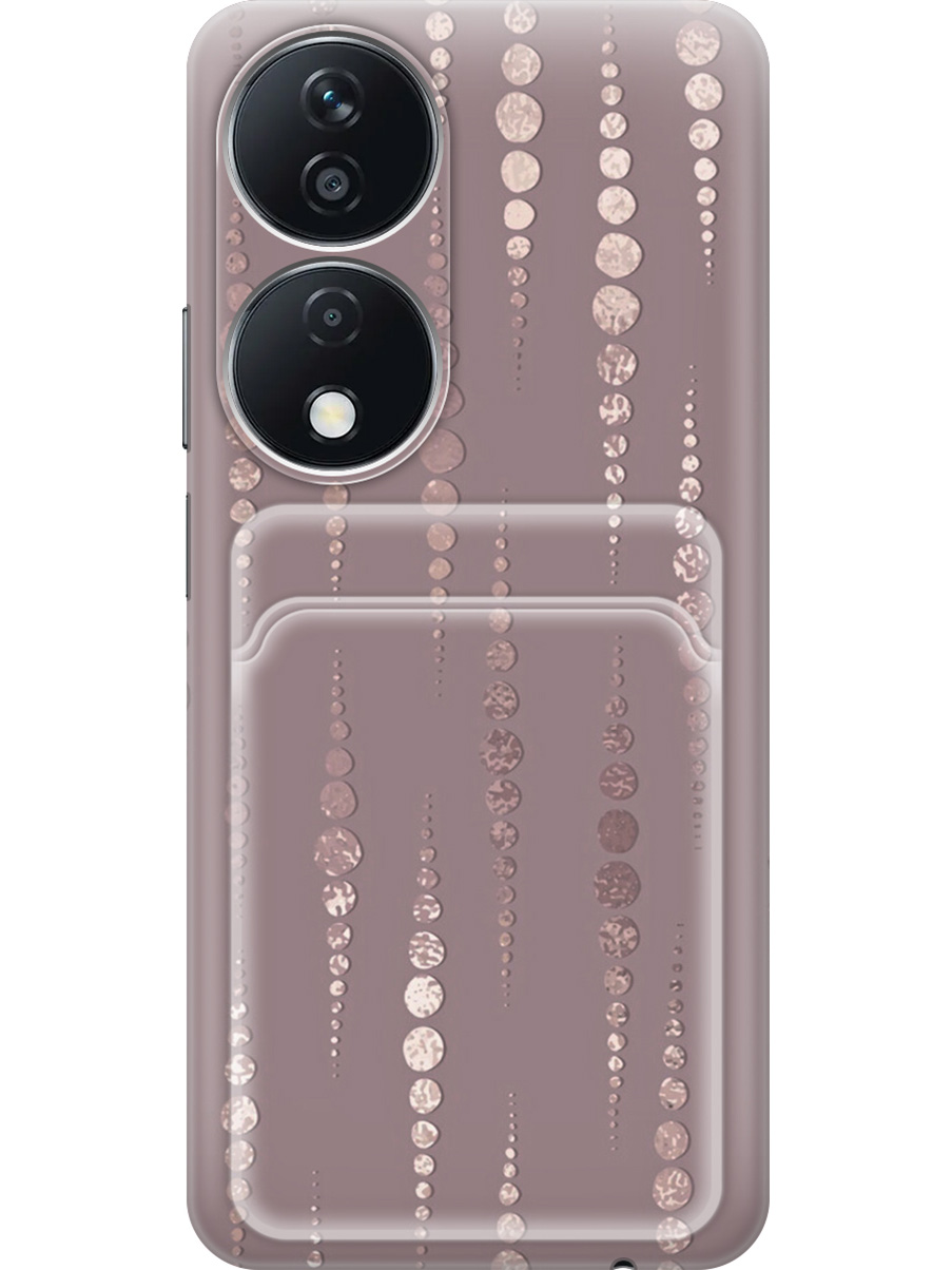 

Силиконовый чехол на Honor X7b с принтом с карманом для карты прозрачный 787350, Прозрачный;белый;розовый, 781972131