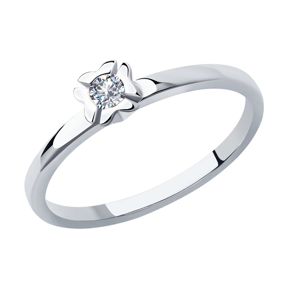 

Кольцо помолвочное из белого золота р.  SOKOLOV Diamonds 1011991, бриллиант, 1011991