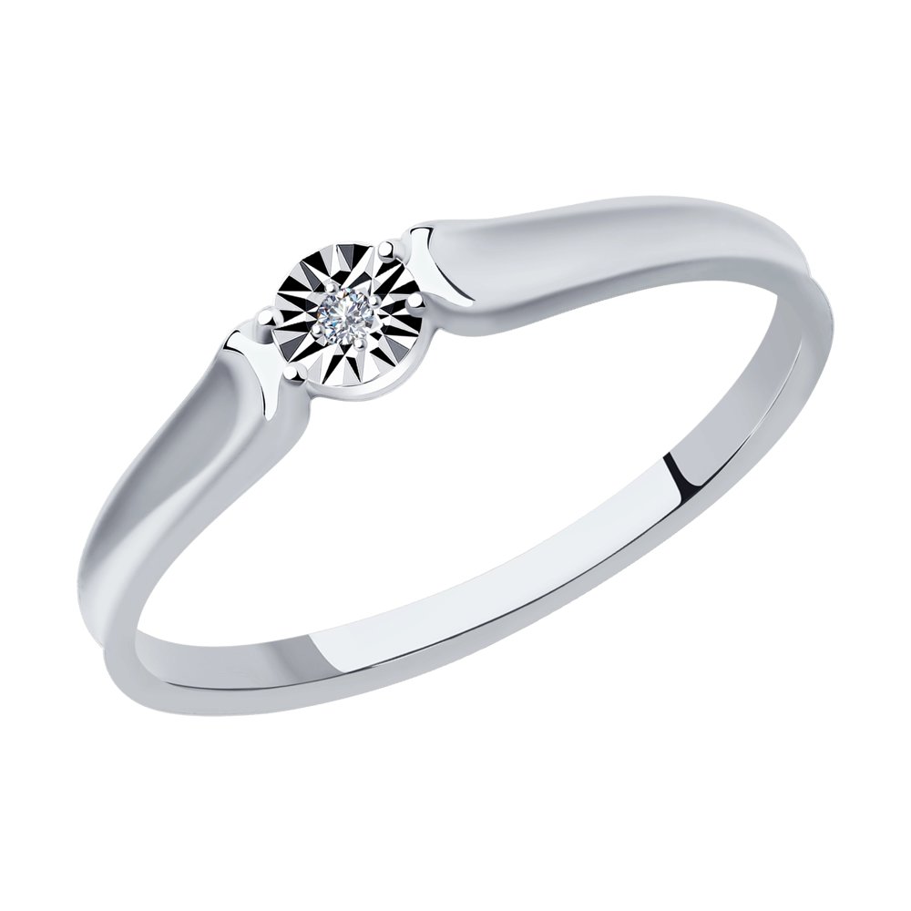 

Кольцо из белого золота с бриллиантом р. 15,5 SOKOLOV Diamonds 1012002, 1012002