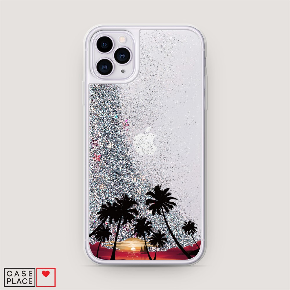 

Чехол Awog на Apple iPhone 11 Pro Max / Айфон 11 Pro Max "Закат и пальмы", Разноцветный, 12291-1