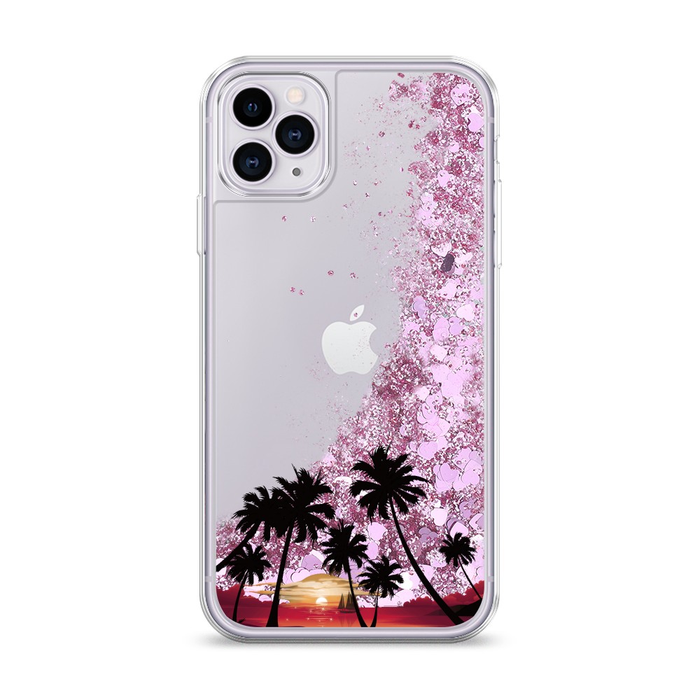 

Жидкий чехол с блестками "Закат и пальмы" на Apple iPhone 11 Pro Max, 12294-1