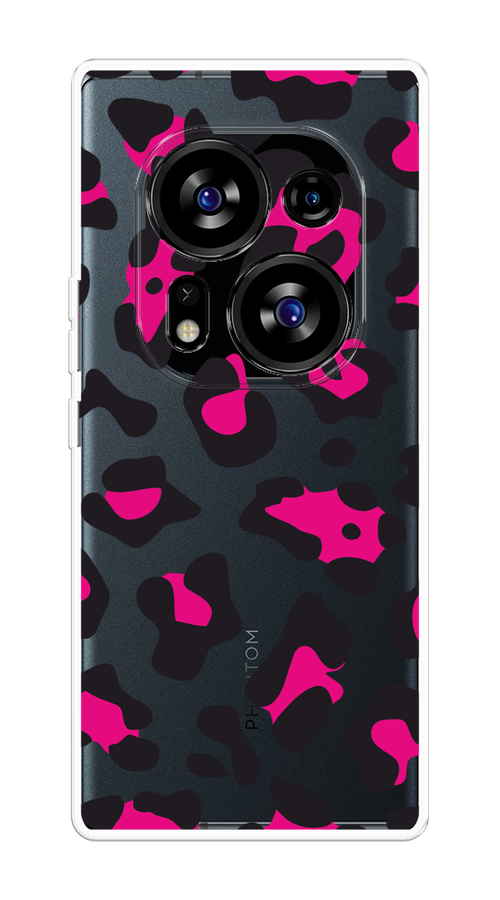 

Чехол на Tecno Phantom X2/X2 Pro "Pink cow spots", Черный;розовый, 303250-1