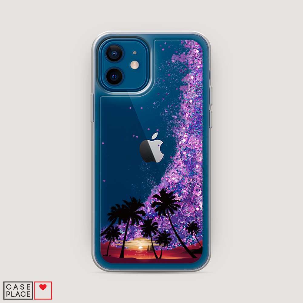 

Чехол Awog на Apple iPhone 12 / Айфон 12 "Закат и пальмы", Разноцветный, 12592-1