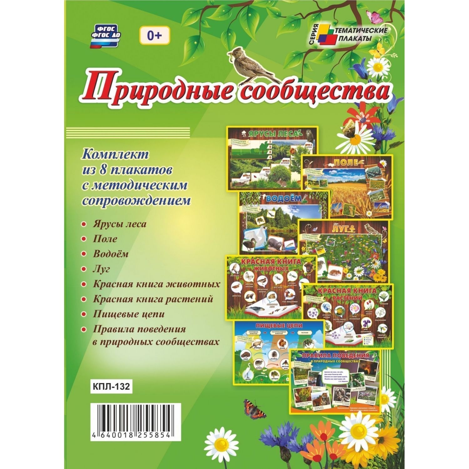 

Комплект плакатов "Природные сообщества": 8 плакатов с методическим сопровождением