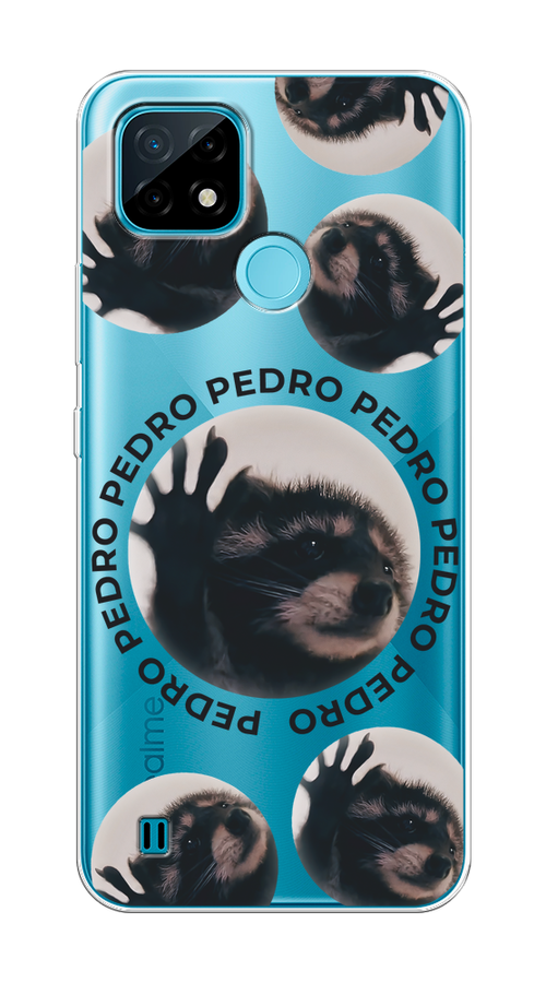 

Чехол на Oppo Realme C21 "Pedro енот", Черный;бежевый;прозрачный, 254950-1
