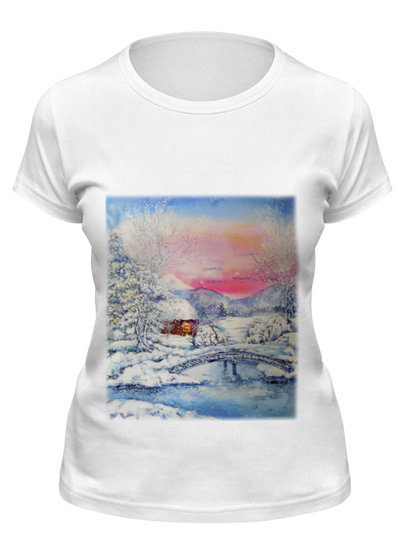 

Футболка женская Printio Морозная зима. белая 2XL, Белый, Морозная зима.